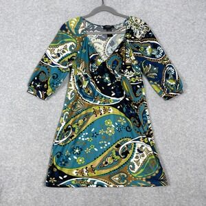 Alyn Paige Paisley Babydoll Dress Womens S‎ Empire Waist 70s Retro Festival